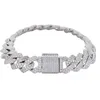 13 mm män hip-hop lyxdesignersimulerade diamantarmband armband högkvalitativa guldpläterade kubanska armband smycken 7/8 tum