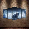 5 pièces arc-en-ciel Six siège noir glace mur Art HD impression toile peinture mode suspendus photos