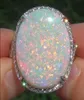 Feuer Opal Ring Groß 925 Festes Sterling Silber Natural Edelstein Engagement Frauen Mode Schmuck 8274931