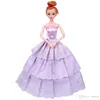 New Barbie Doll Princess Cinderella Dress + 6x Accessories Crown Necklace Shoes Dancing Party Clothes kid toy