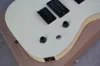 Groothandel crème elektrische gitaar met crème binding, humbuckers pickups, palissander fretboard ,, kan als verzoek worden aangepast