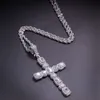 Iced Out Chains Hip Hop Jewelry Designer Necklace Style Charms Mens Cross Pendant Luxury Micro Paled CZ Diamond DJ Rapper Wedding1913371