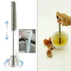 Durable Mini Manual Self Turning Rostfritt Stål Push Hand Whisk Stirrer Turbo Miracle Mixer Foamer Rotera Blender