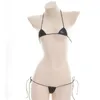 Sexy witte zwarte mini micro bikini verbindingsdriehoek kleine badmode badkleding badkleding strandkleding erotische lingerie ondergoed set n6312705
