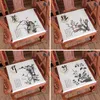 Classic Printed Classic Sofa Chair Seat Cushions Home Office Chair Mat Zipper Vintage Chinese Linen Armchair Dining Chair Seat Pad