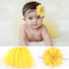 Nyfödd Tutu Dress Designer Toddler Tutu Skirt Headband 2PCS Sats Baby Girl Clothes Photo Kids Kläder 7 Design Valfri DHW2212
