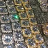 Iced out kedjor hip hop smycken män full diamant kors hängande halsband mikro cubic zirconia koppar uppsättning diamant halsband bröd diamant