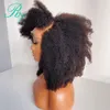 Perruque Afro bouclée crépue avec frange, perruque Lace Front synthétique Deep Part pour femmes, cheveux mongoliens courts de densité 180, 9259196