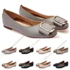 Zapato plano para mujer, talla lager, 33-43, cuero para mujer, niña, color nude, negro, gris, novedad, zapatos de vestir para fiesta de boda, cuarenta y seis