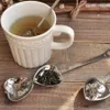 Kształt serca Ze Stali Nierdzewnej Srebrna Herbata Liść Ziołowy Filtr Wiszący Spoon Sitko Praktyczne Narzędzia kuchenne Rra1855