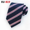 Stripe necktie 20 Colors 146*8cm Men's wedding Jacquard Neck tie for Father's Day business polyester tie Christmas Gift