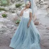 2020 Blue Sky barato vestido de noiva Lace manga curta A linha casamento romântico vestido vestidos de novia 2019 de alta qualidade barato do vestido de casamento