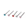 Set of 24 Nose Studs Stainless Steel Nose Rings with Gemstone For Both Men And Women