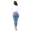 뜨거운 판매 여성 데님 스키니 jeggings 바지 높은 허리 스트레칭 청바지 슬림 연필 바지 2019 청바지 femme