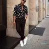 Hot Luxury Polka Dot Mens Designerskjorta Höst Långärmad Casual Mens Klänning Skjortor Hot Style Homme Kläder