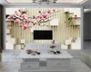 Papier peint à fleurs 3d Fleur de magnolia délicate Personnalisez votre papier peint de décoration d'intérieur atmosphérique haut de gamme préféré