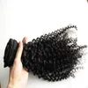 Clip In Human Hair Extensi 100g Kinky Curly Clip Ins Weave Remy Péruvien Vierge Cheveux Clip Dans Les Extensions De Cheveux Humains Pleine Tête 8Pcs / Set