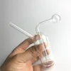 Mini tubo de água de queimador de óleo de vidro com bong com 4 polegadas de cachimbo de água de mangueira de 4 polegadas de mão grossa Pyrex Recycler Dab Slata