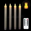 Flameless Candles Flickering Taper Candles Real Wax Flameless Taper Candles Moving Wick LED Candle med Timer och Remote Y200109