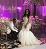 2022 Plus Size Mermaid Wedding Dresses Gorgeous Off Shoulder Crystal Sequins African Wedding Gowns Custom Made Robe De Mariee