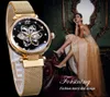 Forsiner la nouvelle arrivée Mehanical Womens Watch Top Brand Luxury Diamond Gold Mesh imperméable Corloge féminine Fashion Matchs 220C8015941