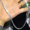 Элегантный теннис ожерелье полный круглый Cut 4 мм 5A Cz белое золото заполнены партии свадебное Ожерелье для женщин мужчины ювелирные изделия подарок