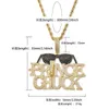 Hip hop dışarı buzlu PRINCE CHUCK kolye kolye mens lüks tasarımcı bling elmas sunglass mektuplar kolye altın zincir kolye takı hediye