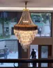 Large Crystal Pendant Lamps Chandeliers In Duplex Building Luxury Hotel Lobby Engineering Villa Lights Living Room Hollow Chandelier LLFA