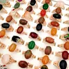 Date 30 Pièces / lot Bande de pierres précieuses naturelles Anneaux cristal Bohême Mix Style Or Rose Designs pour les femmes et les hommes mode parti charme Bijoux Cadeau