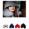 Body Neck Pillow Solid Nap Bomull Partikelkuddar Mjukt Hooded U-formad kudde Flygplan Bil Travel Pillow Home Textiles