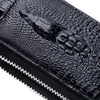 Genuine Leather Men Car Key Wallets Housekeeper Alligator Pattern Double Zipper Home Key Case Fashion Women Key Bag285u