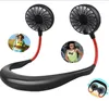 Portable Hanging Neck Sports Fan Hands Free USB Rechargeable Wearable Neckband Fan 3 Level Air Flow Hanging Neck Fan Party Favor SEA SHIPPING CCA12197