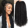 Vendita calda! Dea Faux Locs ricci Jumbo Dreads Trecce estensioni dei capelli 20inches sintetico morbido naturale Loc Hairstyle Crochet dei capelli