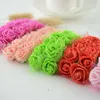 Gros-144pcs fleurs artificielles pour les fournitures de fête de mariage décoration de voiture à la main bricolage couronne de mariée fausse simulation mini mousse rose