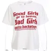 Mulheres verão camisetas Meninas Letter Moda Imprimir gola redonda manga curta T-shirts das mulheres casual tops solto Tees Good Girl Bad Girl