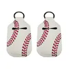 Baseball Lip Balm Keychain Holder Neopren Stor rektangel Softball Keychain Key Ring Chapstick Sleeve Boys Girls Ball Season Sports Presenter