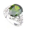Luckyshine 6 st Lot Green Olive Peridot Gems 925 Sterling Silver Ringar Nya Snygga Charm Holiday Gift Ringar för Kvinnor Gratis frakt