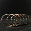 316L TiTitanium Classic Bangles Bracelets For Lovers Wristband Bangle Rose Gold Couple Bracelet For Valentine's Day with box 15-22cm