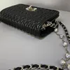 Chain Schoudertassen Vrouwen Messenger Bag Lady Purse Mode Diamante Waterboor Chain Pack Verwijderbare schouderriem Geplooide Hasp Flap Bags