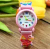 Fashion Cartoon Kid Watch 3D Butterfly Flower Silicone Straps Numeral Colorful Pointer Candy Rubby Student Quartz Wristwatches