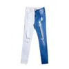 moda marea blu vita alta donna jeans con pannelli in denim di colore pantaloni matita pantaloni jeans pantaloni più jeans taglia