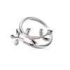 Partihandel-Sterling Silver Ring Kvinna Öppnande Enkel Blad Ring Index Finger Smycken Kreativ Olive Branch Ring