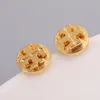 Fashion-New arrival Brand name hollow round geometry Stud Earring in 1.1cm women wedding gift jewelery Free Shipping PS6629