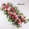 Rangée de roses artificielles, 100cm, pivoines en soie, fausses fleurs, pour arc de mariage, accessoires de décoration pour arrière-plan de maison