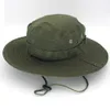 2019 Moda tático cap Camo caça selva Dobrável balde chapéus com Cordas Fábrica atacado Combate militar cor da mistura