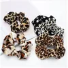 Fashion Leopard Striped Velvet Hair Ties Scrunchies Girls Women Dot Elastic Hair Bands Soft Accessories Ponytail Holder GD58