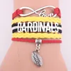 nouvelle conception en cuir matériau multicouche tissé bracelet charmes avec baseball