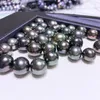 도매 새로운 9-10mm AAA 라운드 Akoya 천연 해수 타히티 진주 굴 검은 색 DIY 팔찌 목걸이 링 휴가 선물