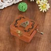 New music box hand-cranked retro wooden music box, art style home children's toy music box, free shipping