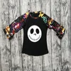 Halloween Kids T-shirts Polka Dot Ruffle Tops Childrens Print Pumpkin Cotton Tees Baby Clothing Long Sleeve Shirts GGA2641